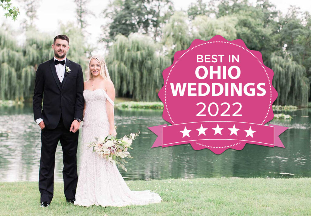 best in ohio weddings 2022 logo bride groom